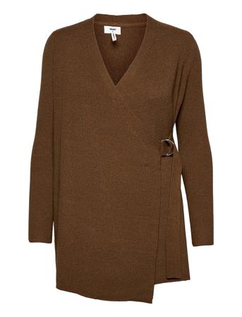 Objfae Thess L/S Rib Knit Cardigan Brown Object