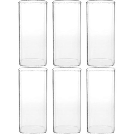 6-pack 40 cl Dricksglas, Fyrkantiga Höga Glas Tunna Glas Bar Glas för Vin, Cocktails, Kaffe, Mjölk