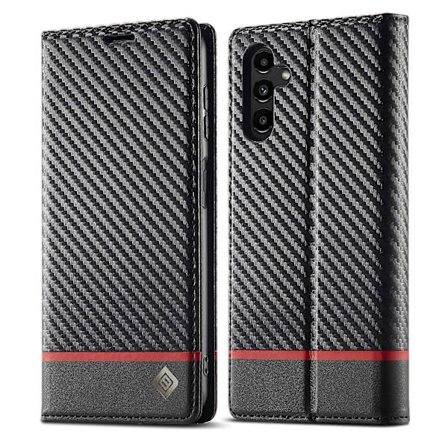 LC.IMEEKE Pung Etui til Samsung Galaxy A17 5G, Carbon Fiber Tekstur Læder Telefon Cover Horisontal Stribe