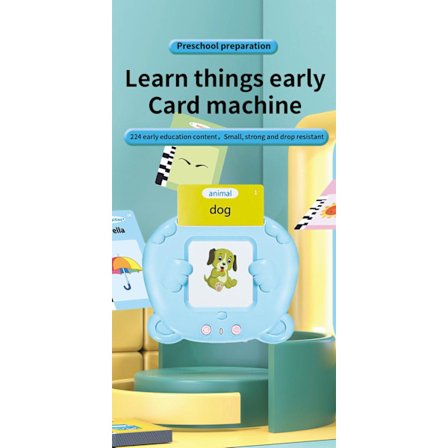 Talande flashkort för autistiska barn Utbildningslärande Interaktiva leksaker med presentpaket (224-blå)