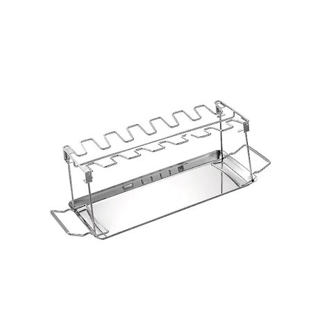 Kyllingeben Vinger Grill Stativ Foldbart Grill Stativ Ovn Stegeholder Bbq Kyllinge Trommestik Holder(Sølv)
