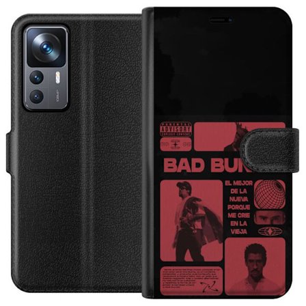 Kompatibel Tegnebogsetui til Xiaomi 12T Bad Bunny NFL-inspireret skjoldlogo med amerikansk fodbold og stjerner