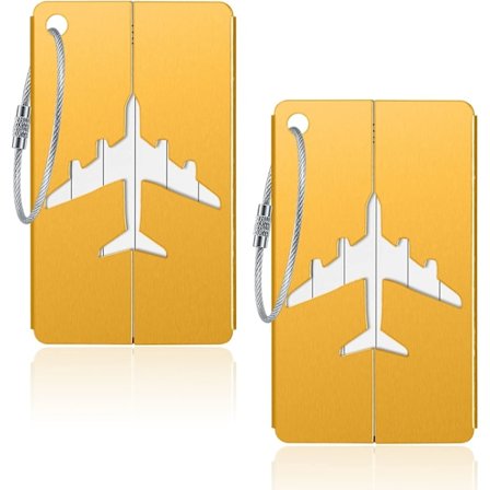 2 st Bagagetaggar, Resväska Taggar, Bagage Etiketter Taggar Aluminium Metall med Namn ID Adresskort