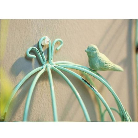 Vintage Maalaismainen Seinälle Ripustettava Lanka Rauta Puoli Linnunhäkki Kukkaruukku Puutarhakoriste Retro Linnunhäkki St