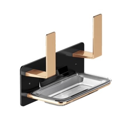 Väggmonterad Lockhållare för Kastruller, Skärbräda, Bakplåtar, Ugnsplattor, Hyllor, Svart Guld