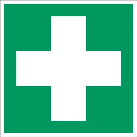 Skylt, första hjälpen, polypropen, 200x200 mm