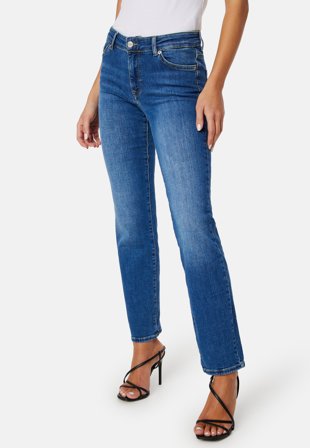 VERO MODA Daf MR Straight Jeans Medium Blue Denim Klær