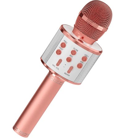 Karaokemikrofon med högtalare och Bluetooth Roséguld