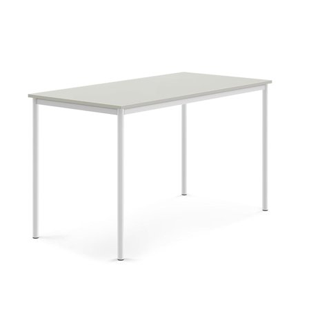 Desk SONITUS, 1600x800x900 mm, grey high pressure laminate, white