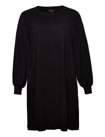 Mella Rib, L/S, Abk Dress Kort Kjole Svart Zizzi