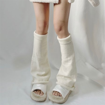 Vinter benvärmare Svart Goth Y2k Tillbehör Lolita strumpor