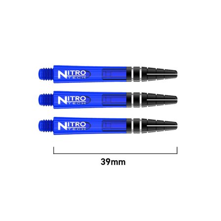 Red Dragon Darts Nitrotech Shafts 39mm Blue Polycarbonate 9 Darts Shafts Flight Locking System