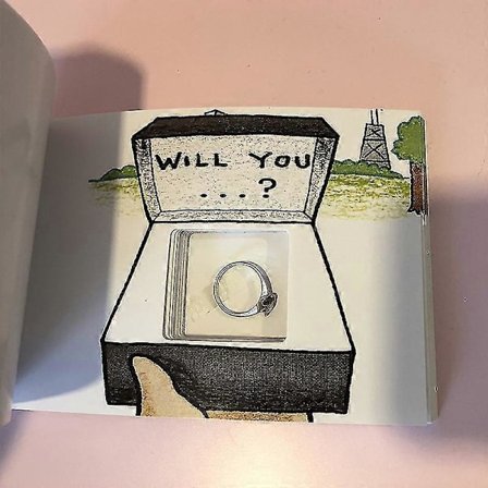 Kreativ Flipbog til Frieri, Til Skjul Din Ring Kreativt Frieri Og Bekendelse -