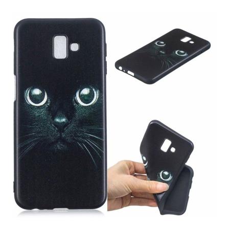 Samsung Galaxy J6 Plus (2018) mönstrat mjukt fodral - Katt Svart
