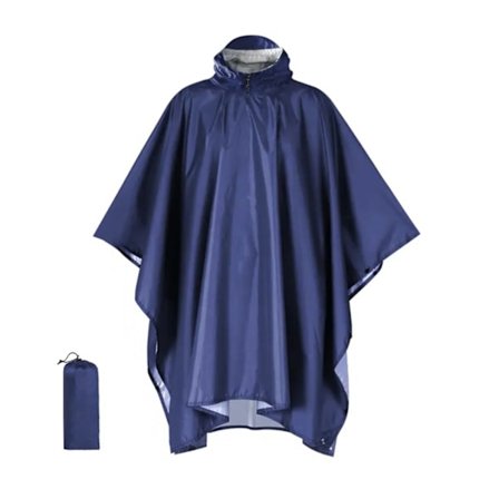 Vandtæt regnponcho med hætte til voksne - Letvægts unisex genanvendeligt regntøj til nødsituationer og udendørs aktiviteter