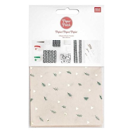 Dekorpapper - RICO DESIGN - Grangrenar - 30 x 42 cm - 3 st - Jul