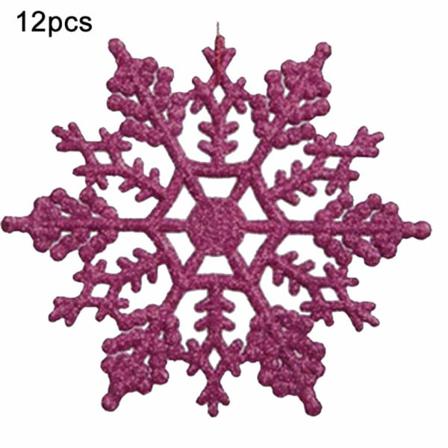 12st Julsnöflingor Ornament Mousserande Glitter Snö Dekor