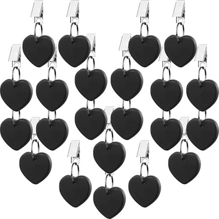 22 stk. dukvektklips (svart), dukvekt hjerteformet steinduevekt utendørs piknik familiemiddagsborddekorasjon metall