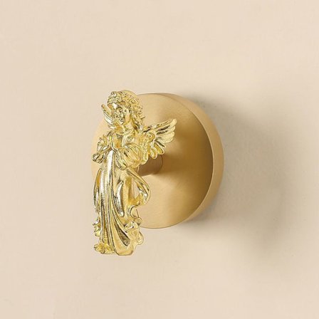 Messinkikultainen eläinripustin, kiinteä messinkinen naulakko, oven takana oleva ripustin (Ange