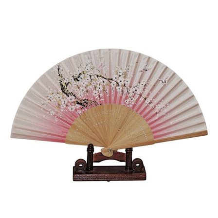 Vifte - Sommerfugler med blomster [M18] - Rosa [Brun]