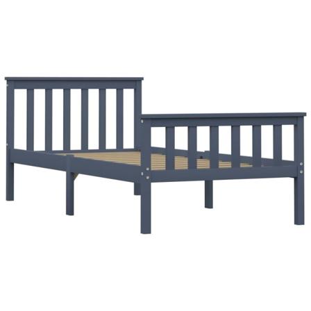 Vidaxl Sängram Grå Massiv Furu 100x200 Cm Grå