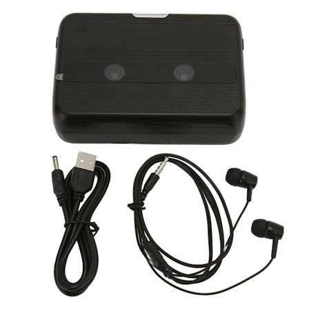 Bluetooth Kassettebåndoptager Stereo Retro Auto Reverse Bærbar Trådløs FM-radio med Hovedtelefoner til Rejser Sort