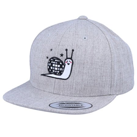 Kiddo Cap - Grijs snapback Cap - Kids Disco Snail Heather Grey Snapback @ Hatstore