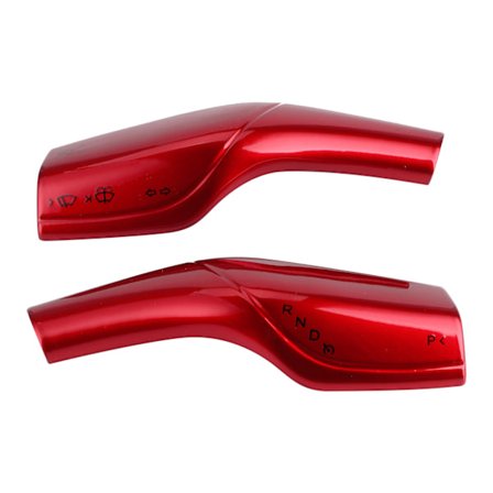 Deksel for rattstamme, spak for vindusvisker, dekor, passer til Tesla Model 3/Y, rød