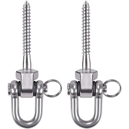 2 stk. Svingloftmontering Svingkrog Hængekøje Bolte 304 Rustfrit Stål Svingbolte Høj Belastning 800 kg Kapacitet til Yoga Hængekøje Punching Bag, 