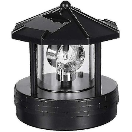 Aurinkoenergialla toimiva pyörivä majakka LED-valo puutarhaan, pihalle, nurmikolle, ulkovalaistus kodin sisustukseen