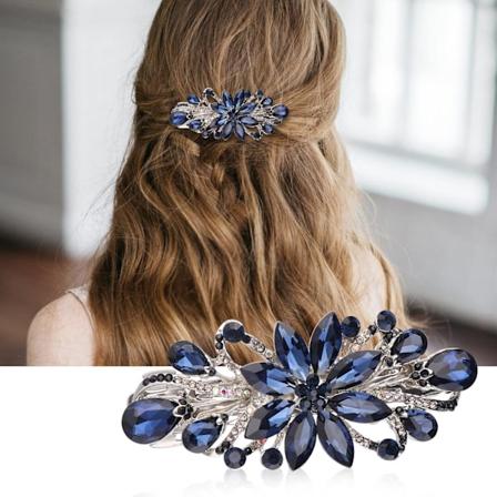Blomsterhårklemmer - Vintage strass stil hårspenner, luksus smykkedesign hårnål, metallfjærhårhårspenner