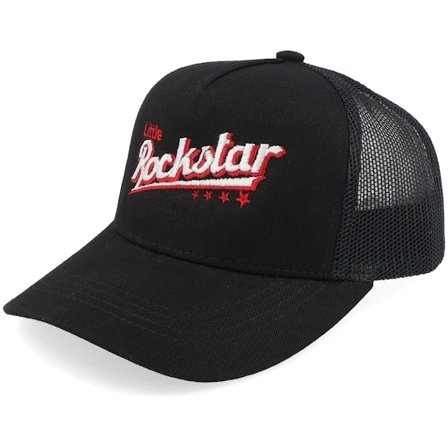 Kiddo Cap - Kids Toddler Little Rockstar Black Trucker Trucker Black Cap - @ Hatstore