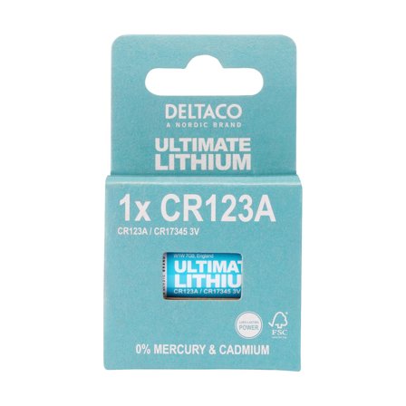 Deltaco Ultimate Lithium, 3V, CR123A, 1-pk
