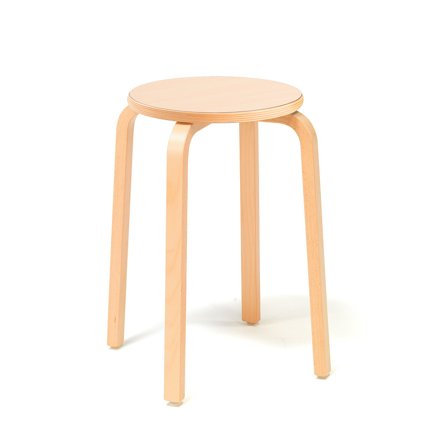 Wooden stool NEMO, H 530 mm, birch, blue