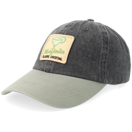 Iconic - Zwart unconstructed Cap - Margarita Classic Cocktail Pigment Washed Black/Olive Dad Cap @ Hatstore