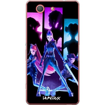 Yhteensopiva Puhelinkuori Sony Sony Xperia Z3 Compact Tulevaisuutta ennustava tyttöryhmän kuva, jossa on neonvaloja ja voimakkaita värejä sci-fi-e