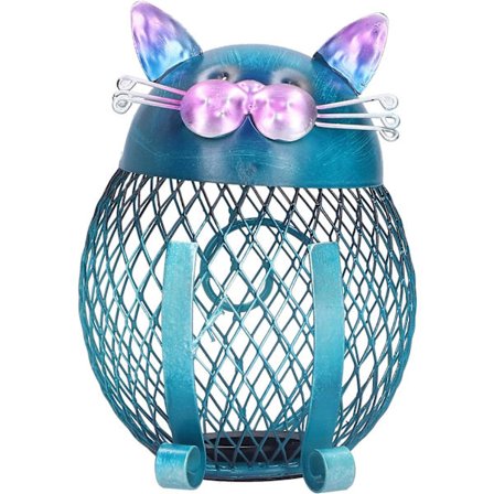 Håndlaget sparebøsse i smidd jern, bursdagsgave, håndlaget sparebøsse i jern, dyredekorasjon for hjemmekontor, stue, bokhylle