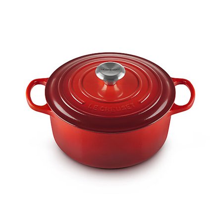 LE CREUSET Signature støpejern rund gryte 24cm Cerise