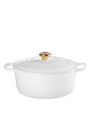 Le Creuset Signature Gjutjärn Rund Gryta 28cm White 6,7L Grytor Vit 28 CM