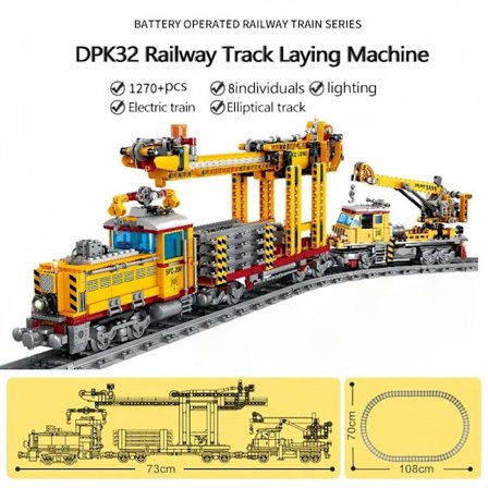 78 cm Stadståg Byggklossleksaker - Batteridriven, Perfekt för Pojkars och Tonåringars Lek och Lärande, Pedagogisk Julklapp