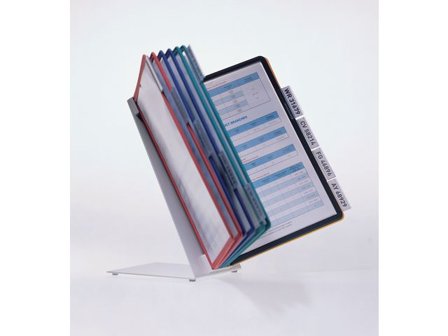 Durable Bordsställ för visningspaneler 10 fack A4 sorterade färger - Lyreco - Kontorsmaterial - Till skrivbordet - Bordsställ och panelsystem