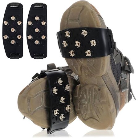 1 Par Crampon Traktionsklodser, Anti-Slip Gripper Spids Is Traktionsklodser Gå Traktionsklodser Holdbar Is Sne Greb 7 Punkt Klodser til Vandring