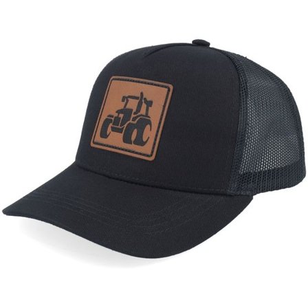 Kiddo Cap - Svart trucker Keps - Kids Tractor Engraved Box Patch Black Trucker @ Hatstore