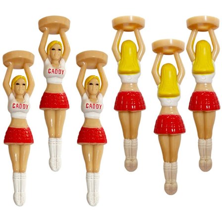 6 stk. plastik-tees til bolde, dejlig sexet bikini-damegave, plastik-tees-værktøj