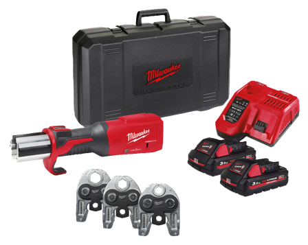 Milwaukee M18 ONEBLHPT-302C GM-SET Pressmaskin med batteri och laddare, 15-22-28, Maskiner