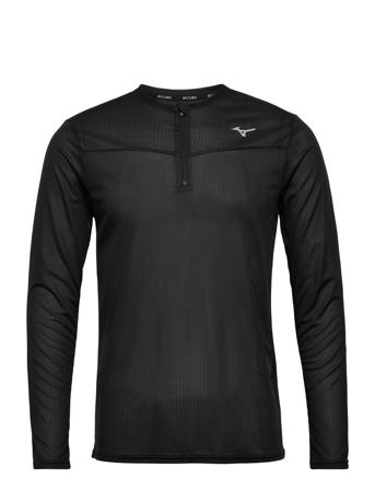 Dryaeroflow Ls Hz T-Langærmet Skjorte Sort Mizuno