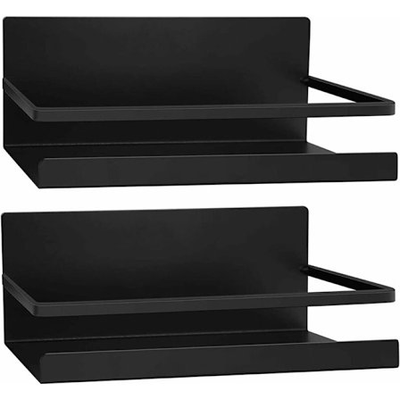 Sort køleskabs hylde, 2 stk magnetisk køleskab side hylde, krydderihylde, pladsbesparende køkkenarrangør