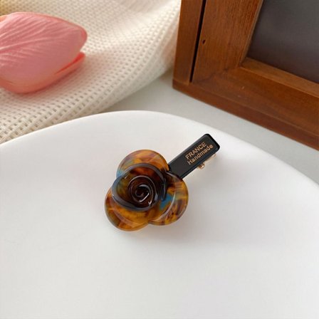 Tredimensionell Rose Hårnål Elegant Rose Flower Barrettes