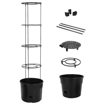 Vidaxl Kruka För Tomatplanta Ø39x150 Cm Polypropylen Antracit