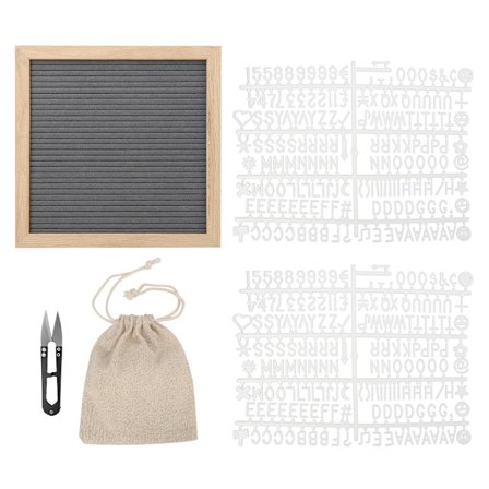 Filtbokstaver Opplagstavle Skilt Utbyttbare Bokstaver Tall Romsdekorasjon Prop Grå